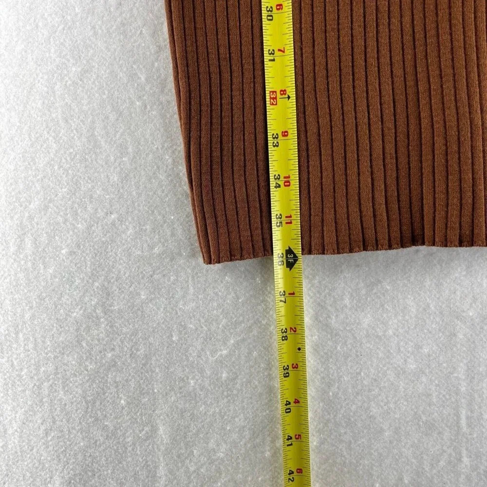Hooked Up Sweater Dress Sz XL Ribbed Bodycon Mini Mock Neck Long Sleeve Brown - Picture 10 of 11